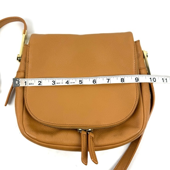 Vince Camuto Jax Crossbody Bag Honey Comb Tan Brown Leather Handbag Purse - Picture 14 of 16